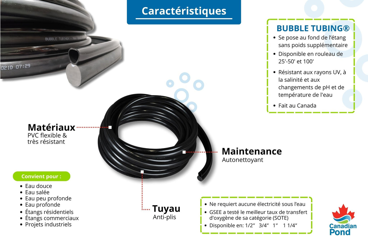 Tuyau bulles - diffuseur linéaire à bulles fines